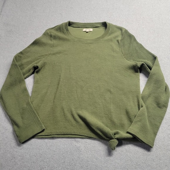 Madewell Sweaters - Madewell Elwood‎ Knot Front Top Sweater  In Palm Tree Green Women's Size Large